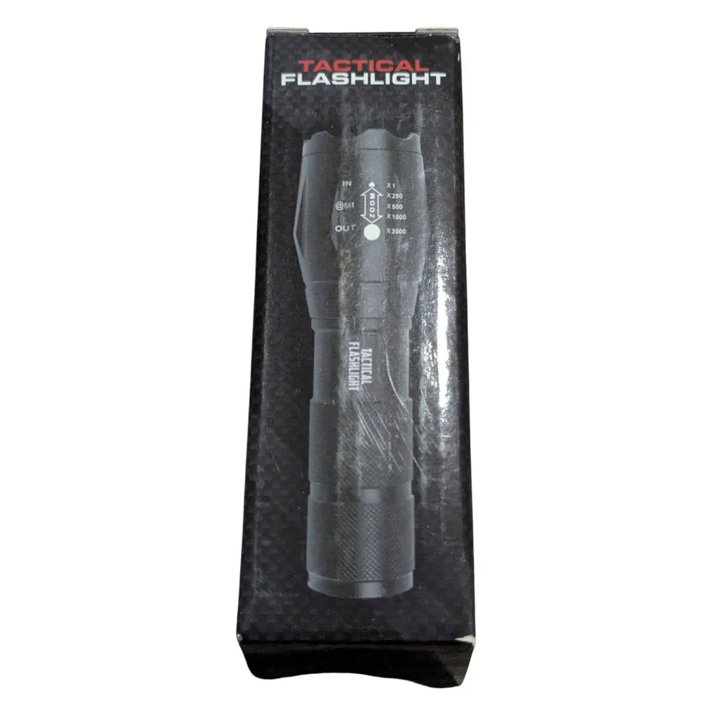 Tactile Flashlight 800 Lumen, Zoom 1x-2000x, Shock Proof,‎ 5 Modes, Strobe, SOS